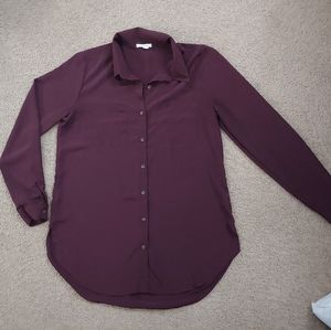 Burgundy button down